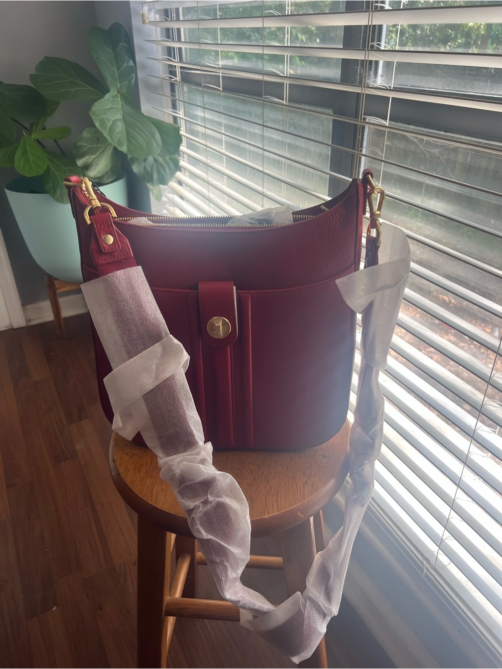 Brahmin Leia red leather bag